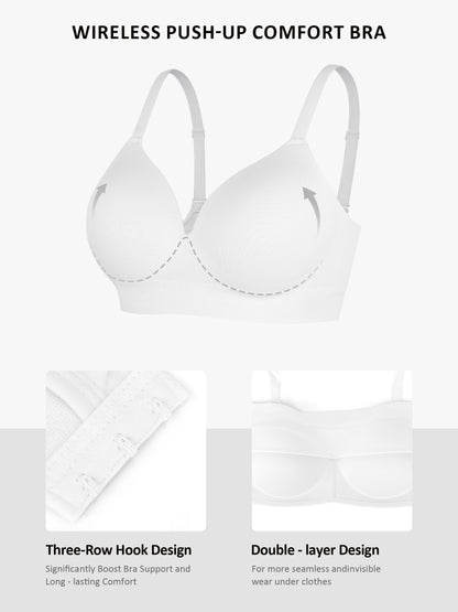 Wireless Push-Up Seamless Comfort Full Coverage Bra Bundle