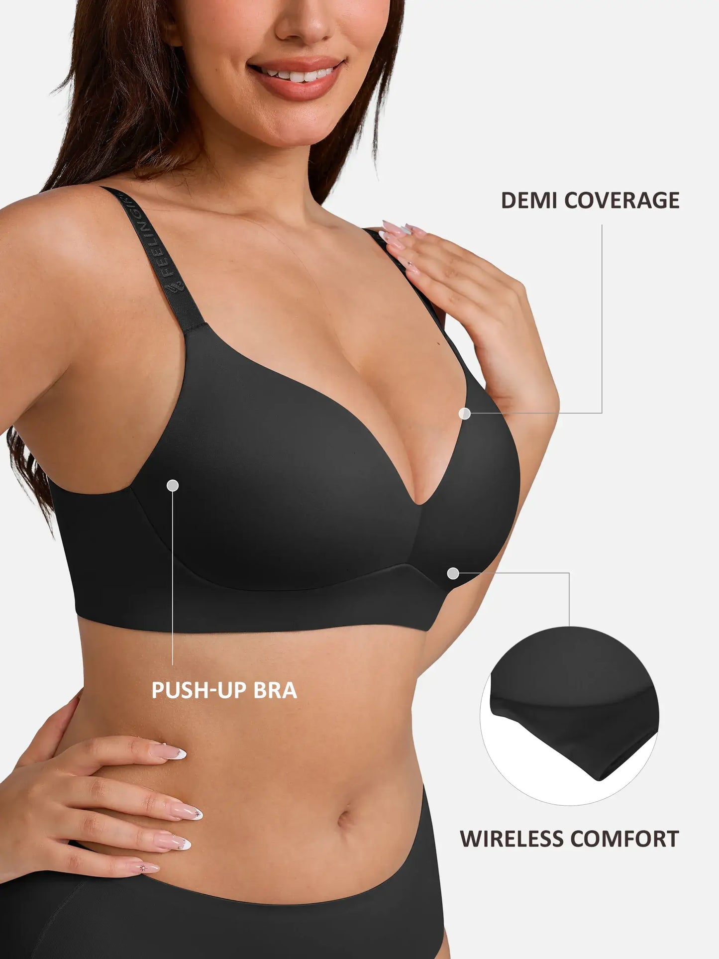 Cloud Soft Wireless Bra Seamless Lift Support Everyday Wear
