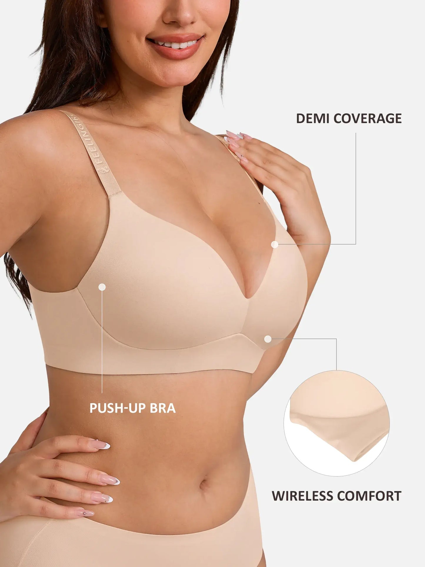 Cloud Soft Wireless Bra Seamless Lift Support Everyday Wear