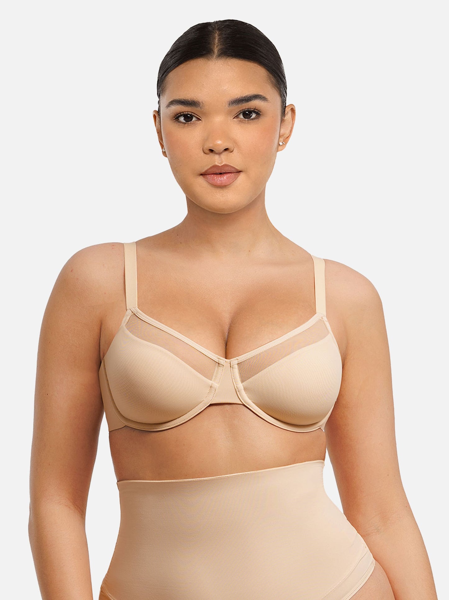 Sheer Mesh Full Coverage Unpadded Underwire Bra