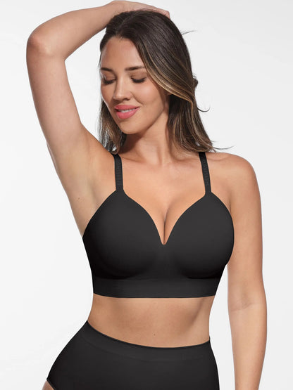 Wireless Adjustable Push-Up Full Coverage Bra
