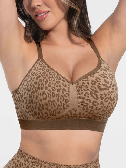 Leopard Print Wireless Bra & Panty