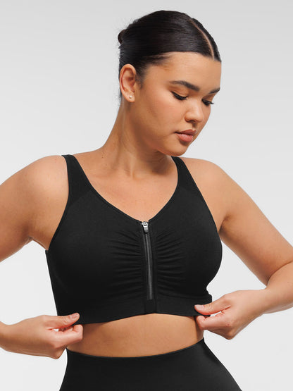 Seamless Front-Opening Zipper Bra