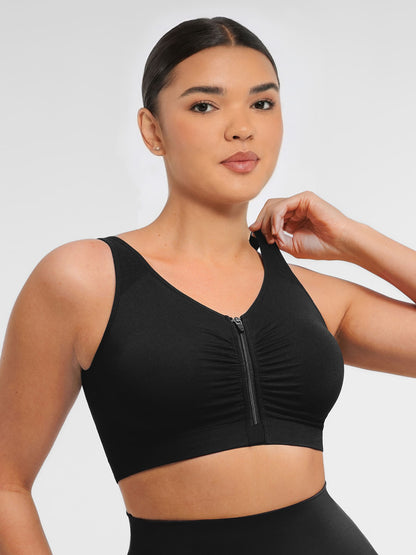 Seamless Front-Opening Zipper Bra