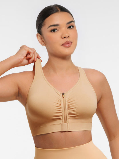 Seamless Front-Opening Zipper Bra