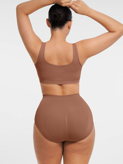 Seamless Wide Straps Bra  & Seamless Tummy Control Brief Set