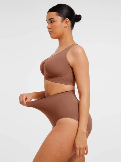 Seamless Wide Straps Bra  & Seamless Tummy Control Brief Set