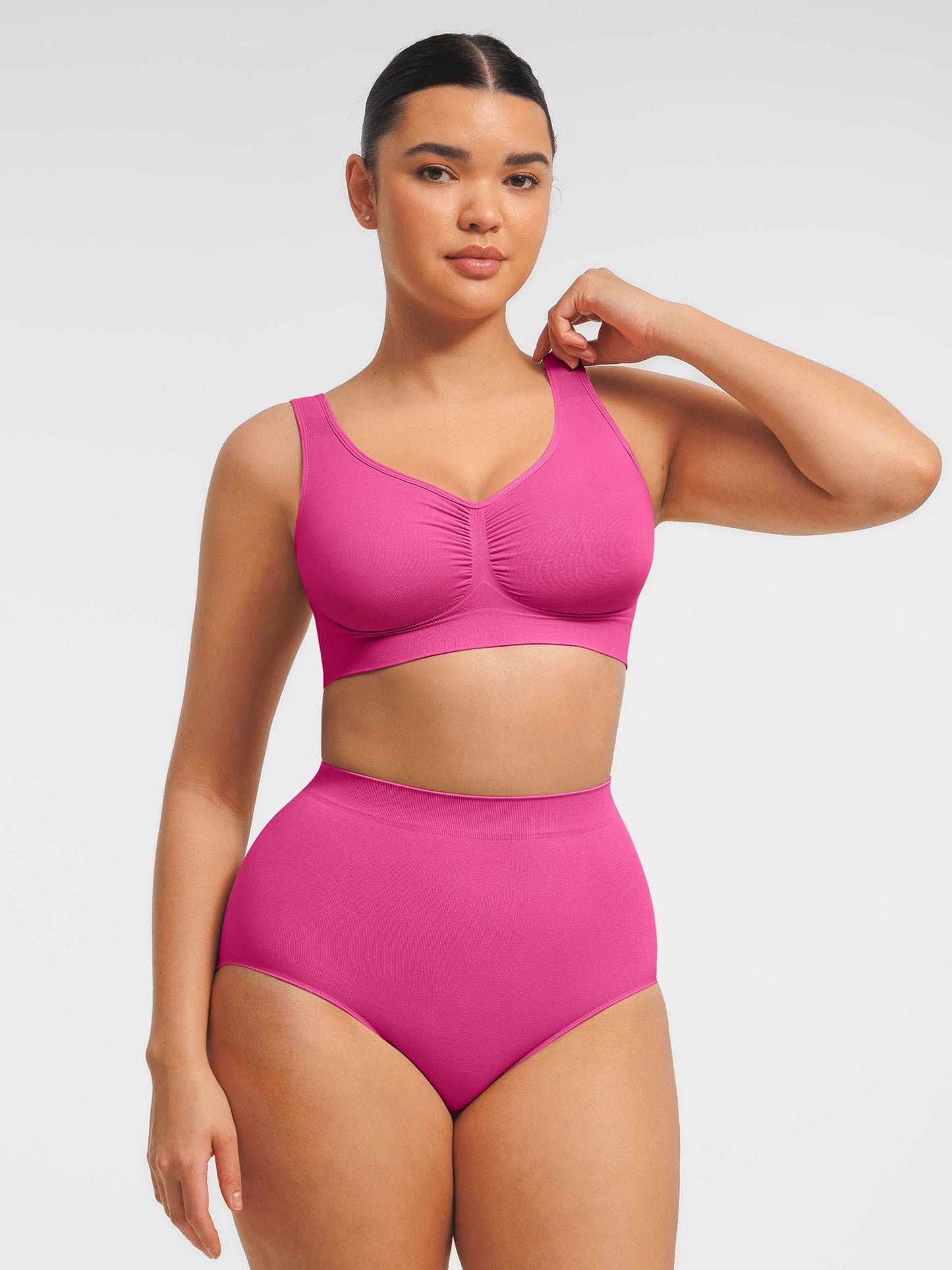 Seamless Wide Straps Bra  & Seamless Tummy Control Brief Set