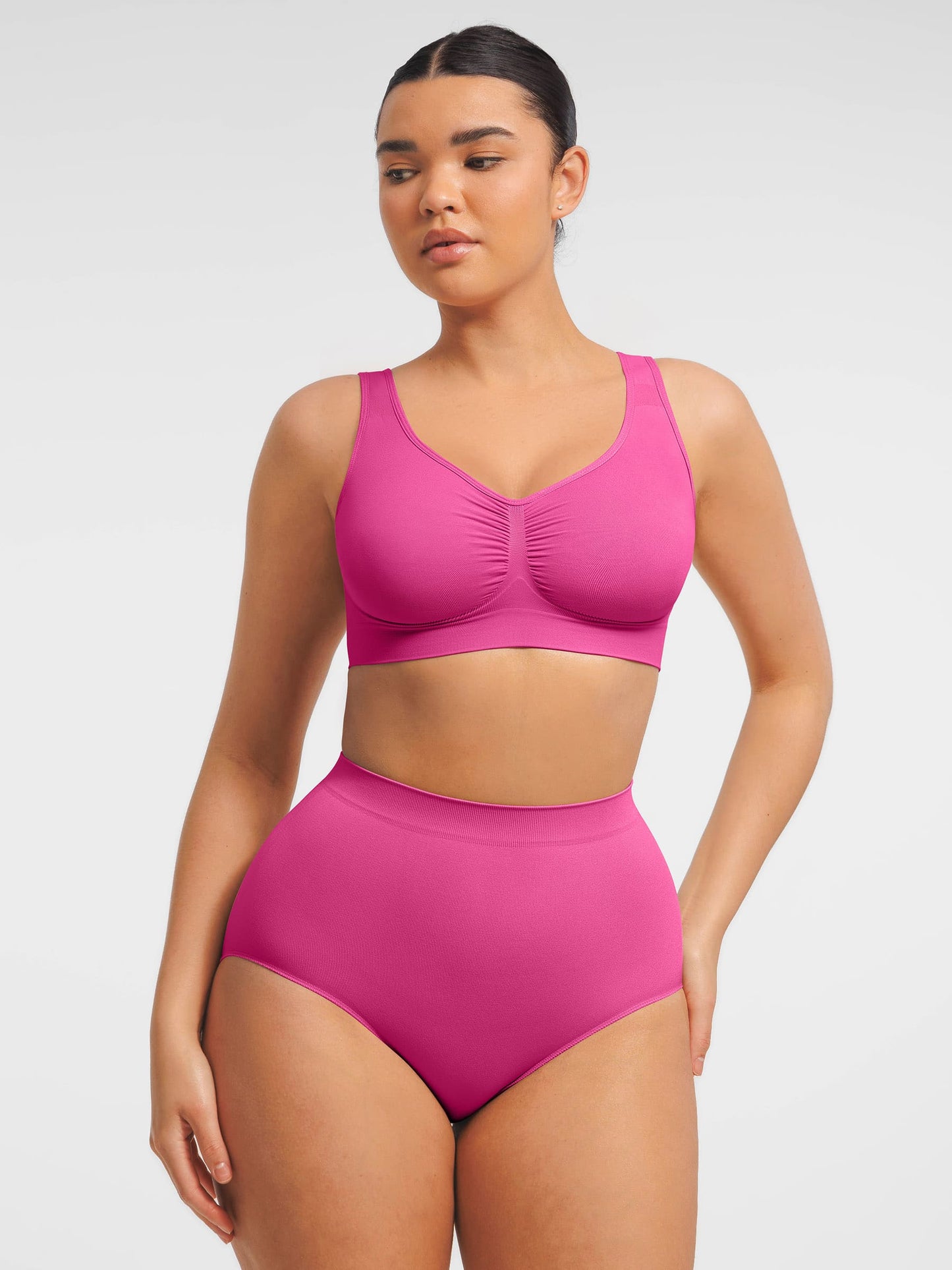 Seamless Wide Straps Bra  & Seamless Tummy Control Brief Set