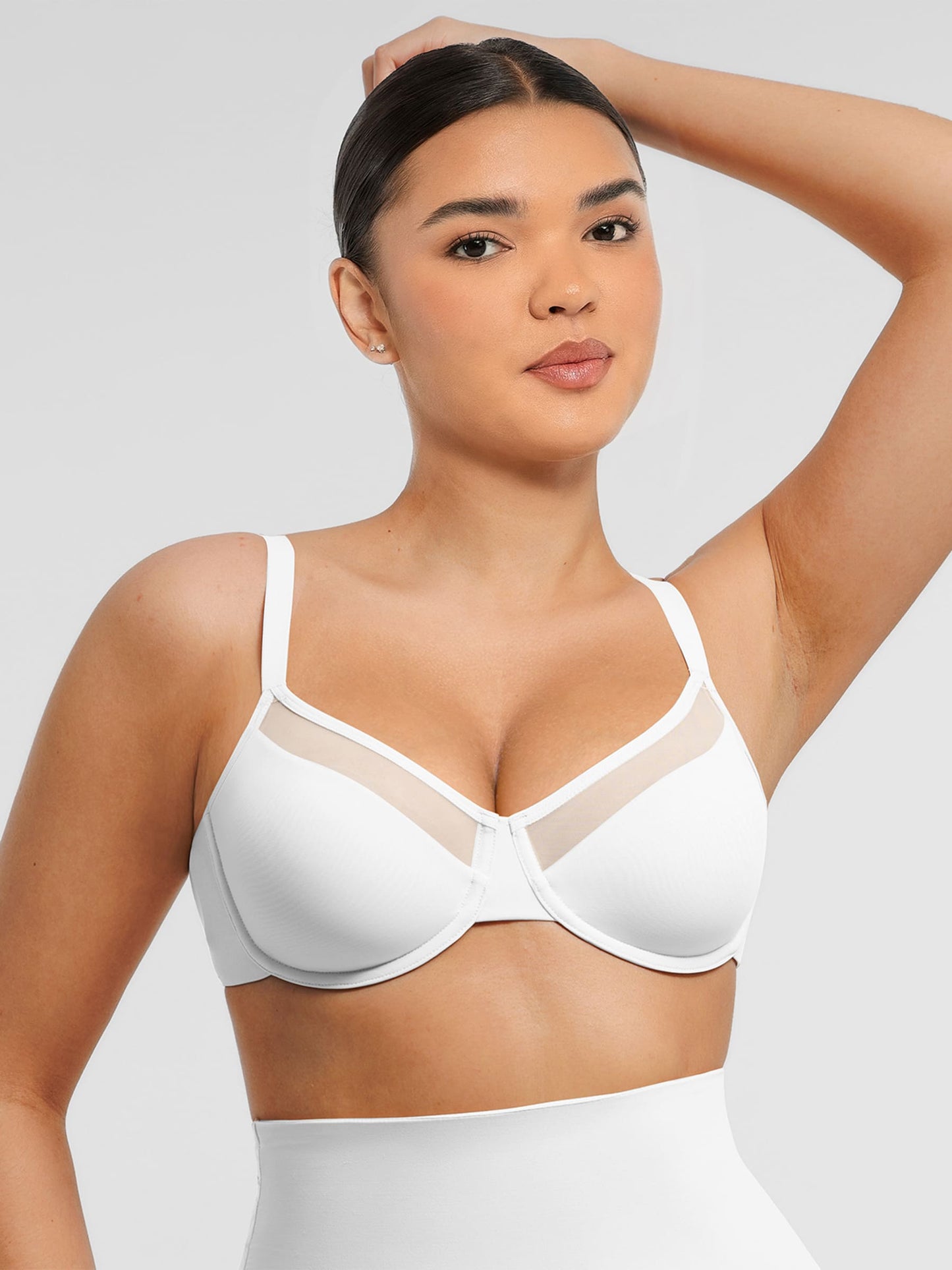 Sheer Mesh Full Coverage Unpadded Underwire Bra