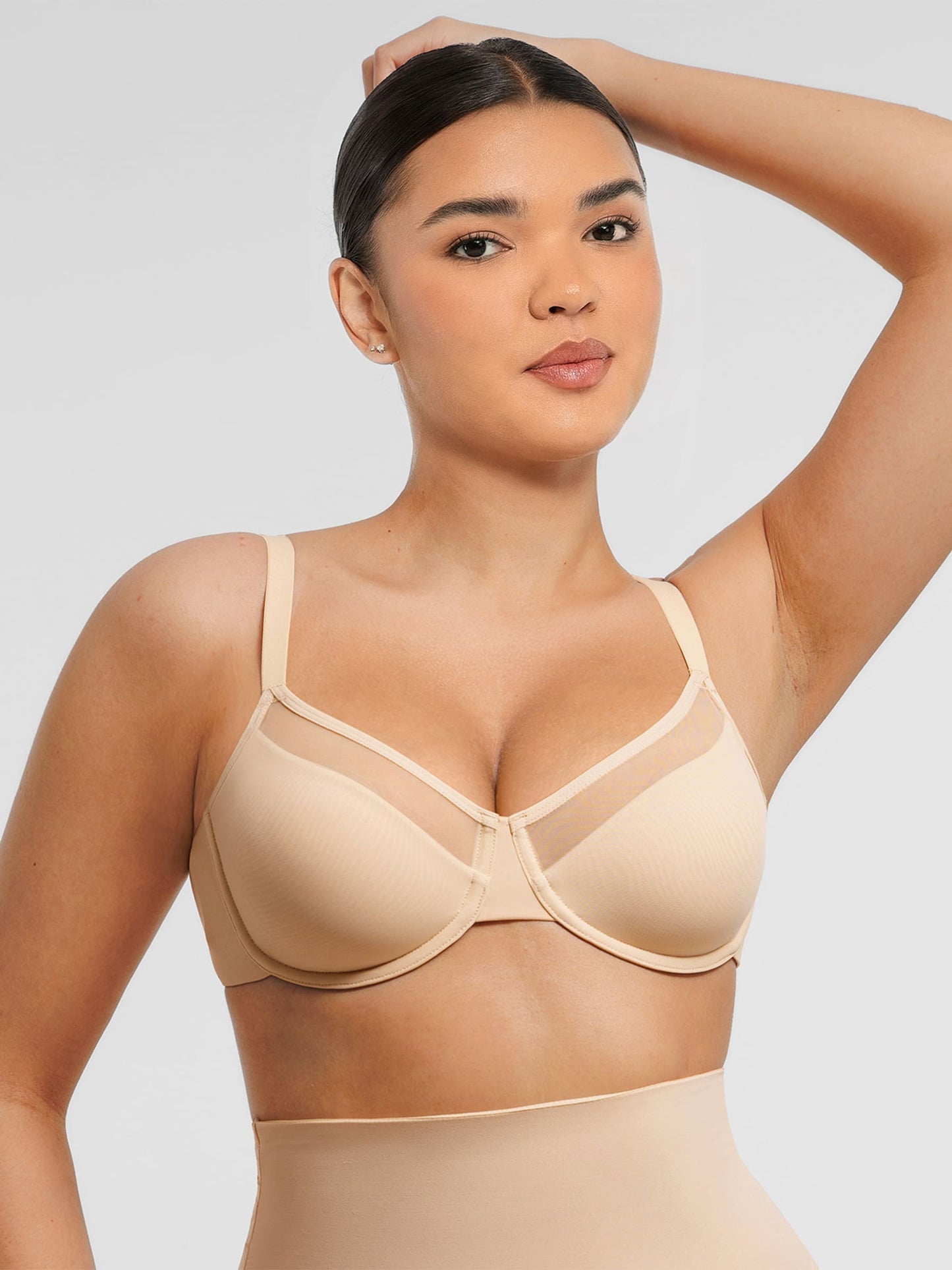 Sheer Mesh Full Coverage Unpadded Underwire Bra