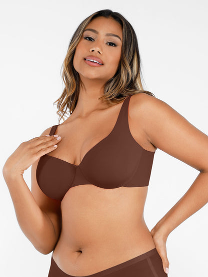 Feelingirl Underwire Adjustable Deep V-neck Bra