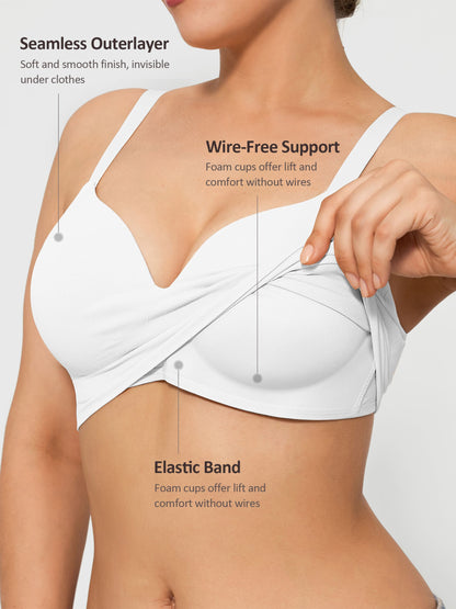 Wireless Push-Up Seamless Comfort Full Coverage Bra Bundle