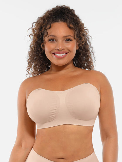 Seamless Strapless Anti-Slip Removable Pads Bra