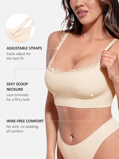 No Underwire Seamless Lace Everyday Bra
