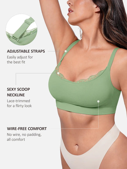 No Underwire Seamless Lace Everyday Bra