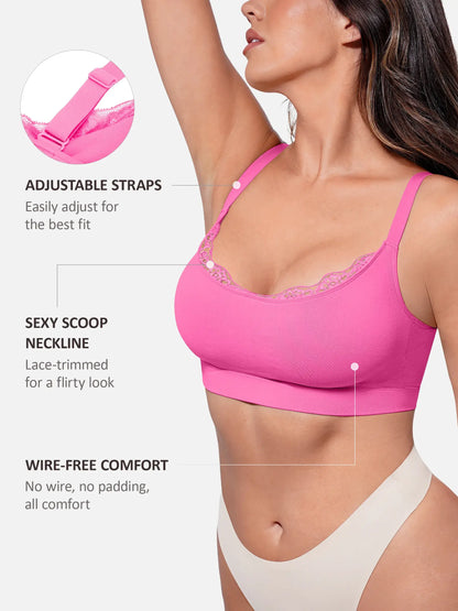 No Underwire Seamless Lace Everyday Bra