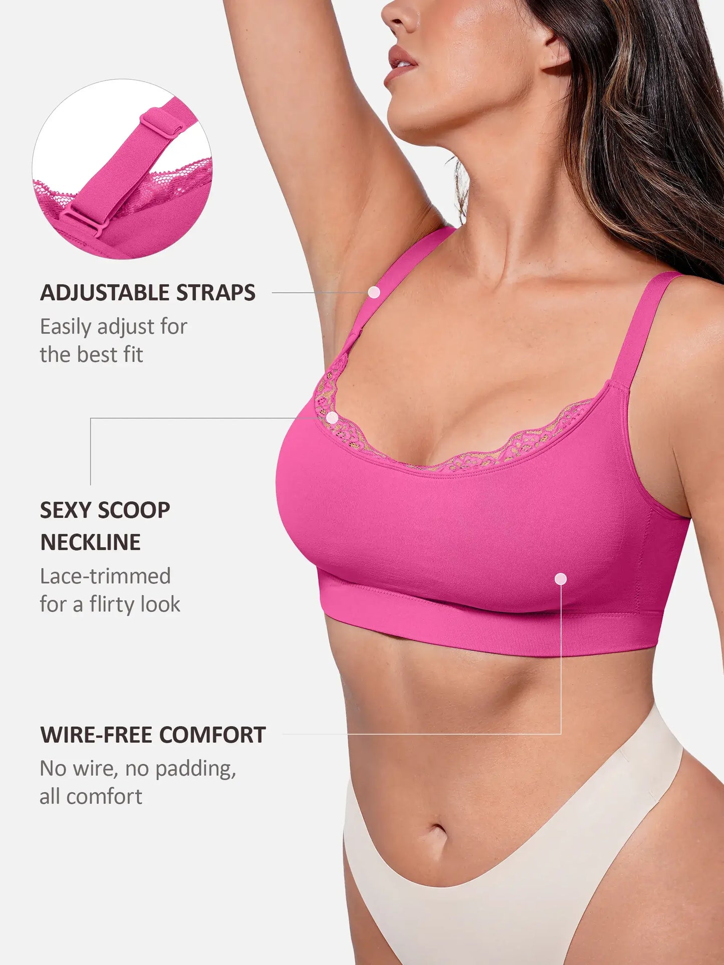 No Underwire Seamless Lace Everyday Bra