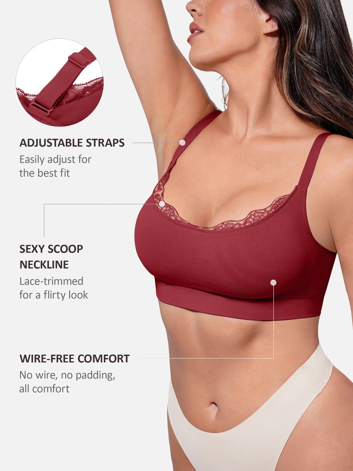 No Underwire Seamless Lace Everyday Bra