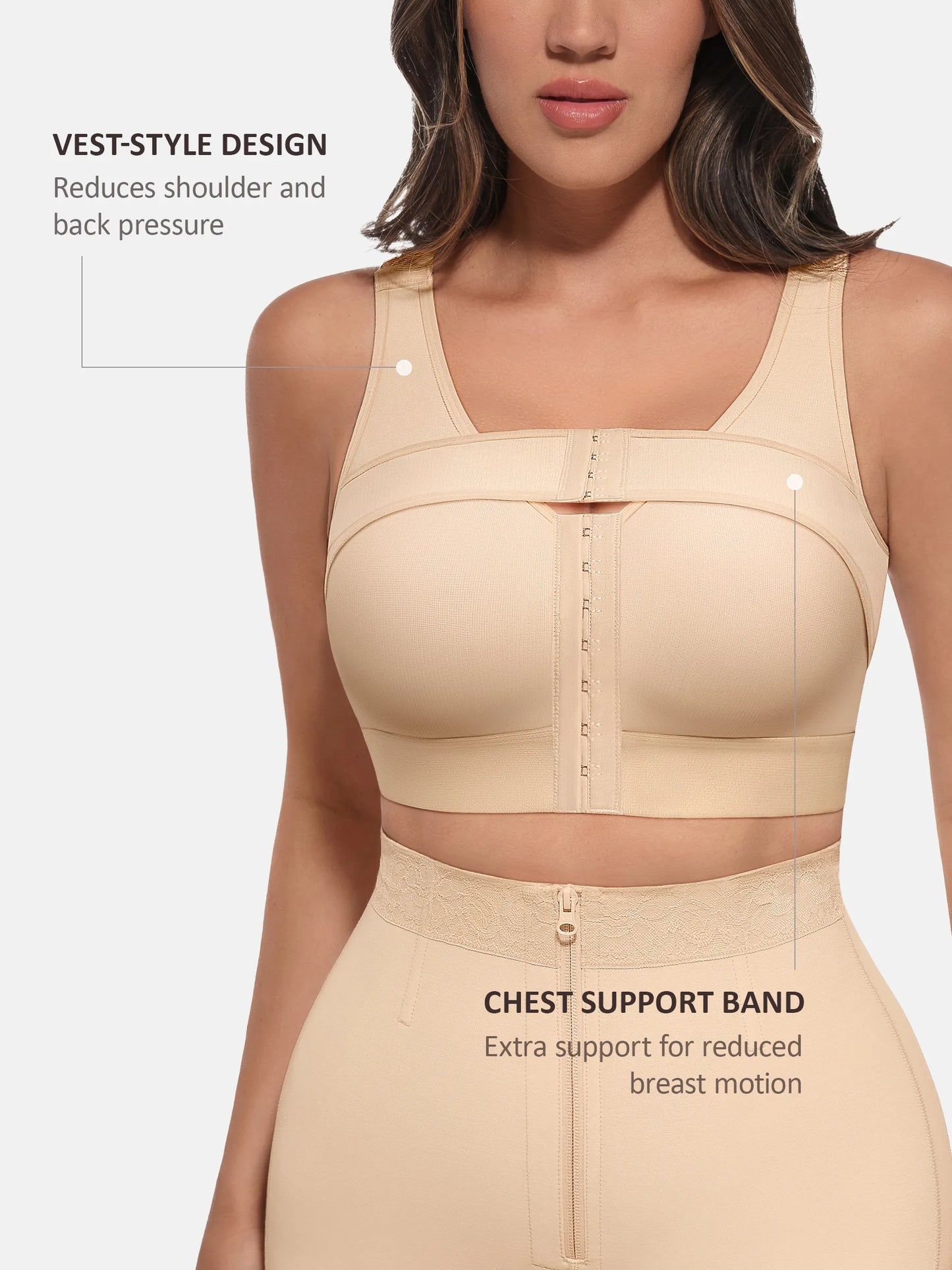 Post-Surgical Full Coverage Bra With Support Band
