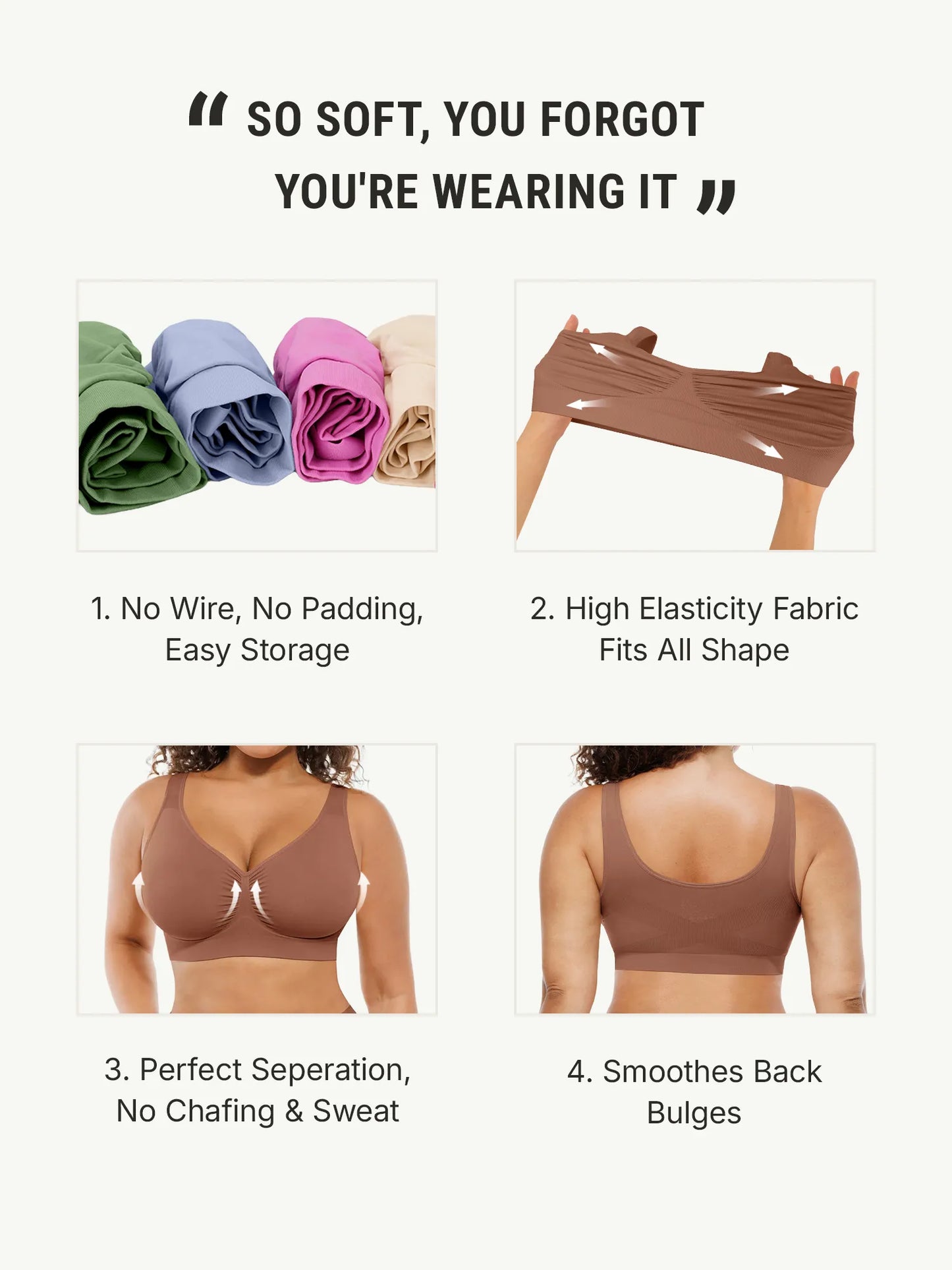 Seamless No Underwire Full Coverage Bra