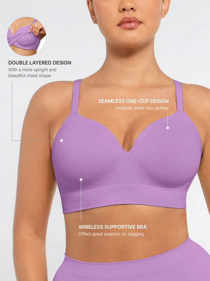 Wireless Push-Up Seamless Comfort Full Coverage Bra