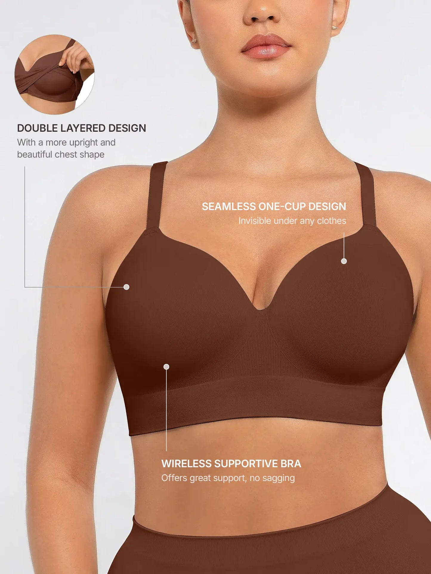 Wireless Push-Up Seamless Comfort Full Coverage Bra
