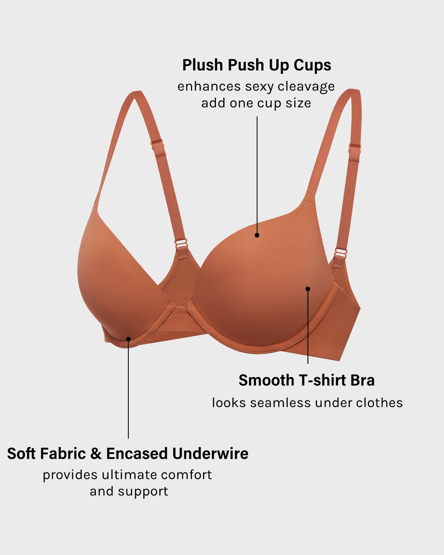 Plus T-Shirt Push Up Bra