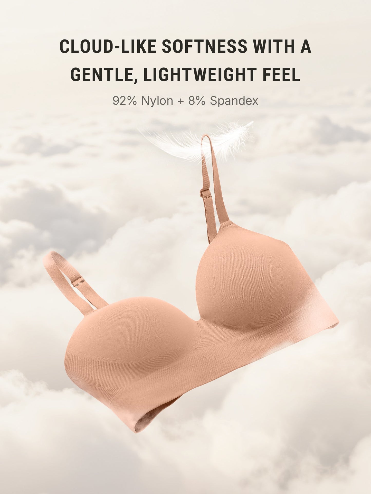 Wireless Push-Up Seamless Comfort Full Coverage Bra