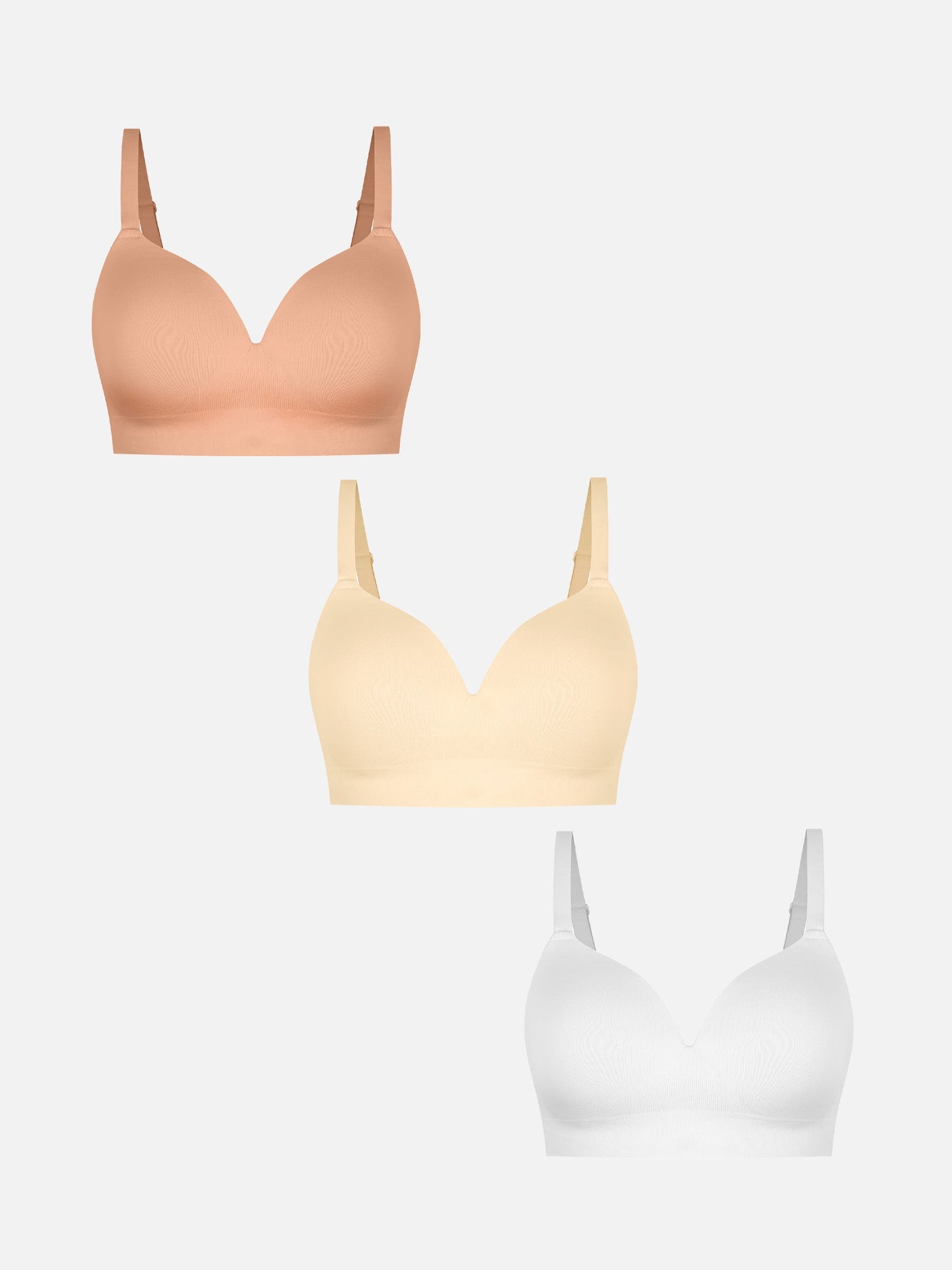 Wireless Push-Up Seamless Comfort Full Coverage Bra Bundle