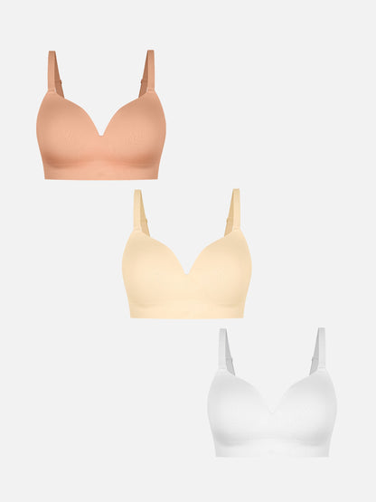 Wireless Push-Up Seamless Comfort Full Coverage Bra Bundle