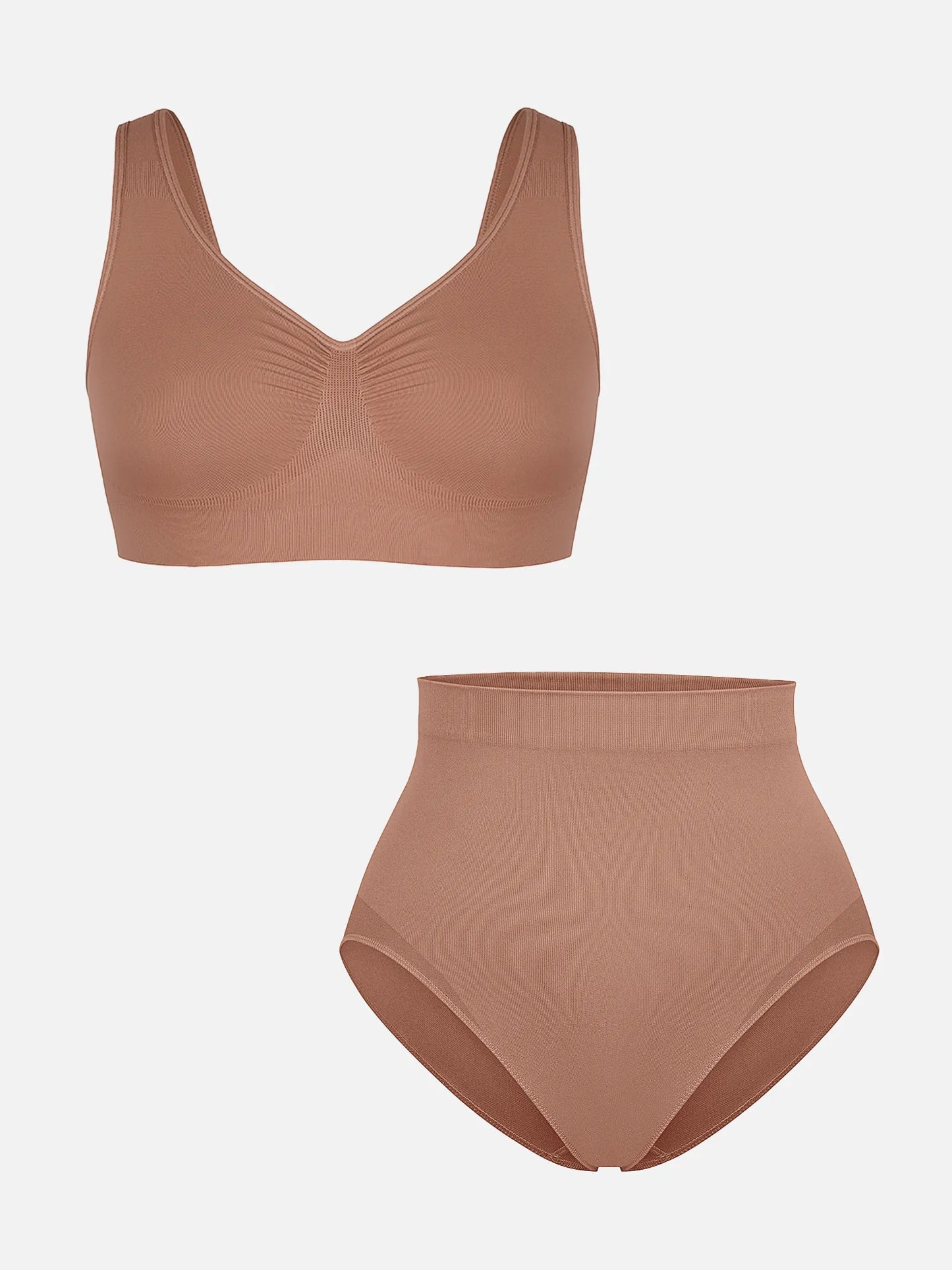 Seamless Wide Straps Bra  & Seamless Tummy Control Brief Set