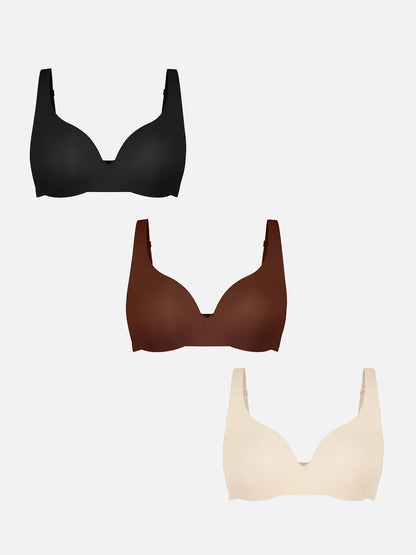 Unpadded Underwired Deep V-Neck Side Support Bra Bundle