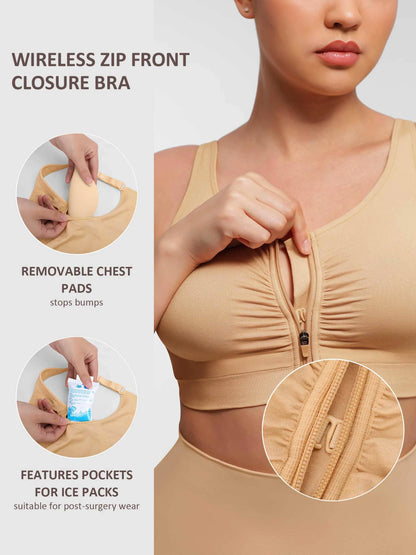 Seamless Front-Opening Zipper Bra