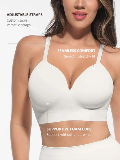 Wireless Adjustable Push-Up Full Coverage Bra